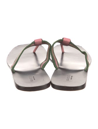 Gucci Interlocking G Logo Canvas Flip Flops