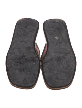 Gucci Interlocking G Logo Canvas Flip Flops