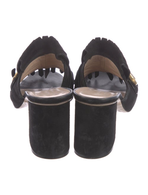 Gucci Double G Logo Suede Mules