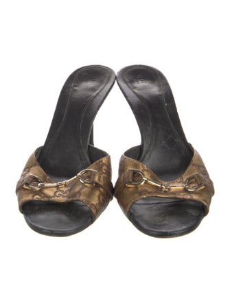 Gucci Horsebit Accent Leather Slides