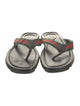 Gucci Web Accent Leather Flip Flops