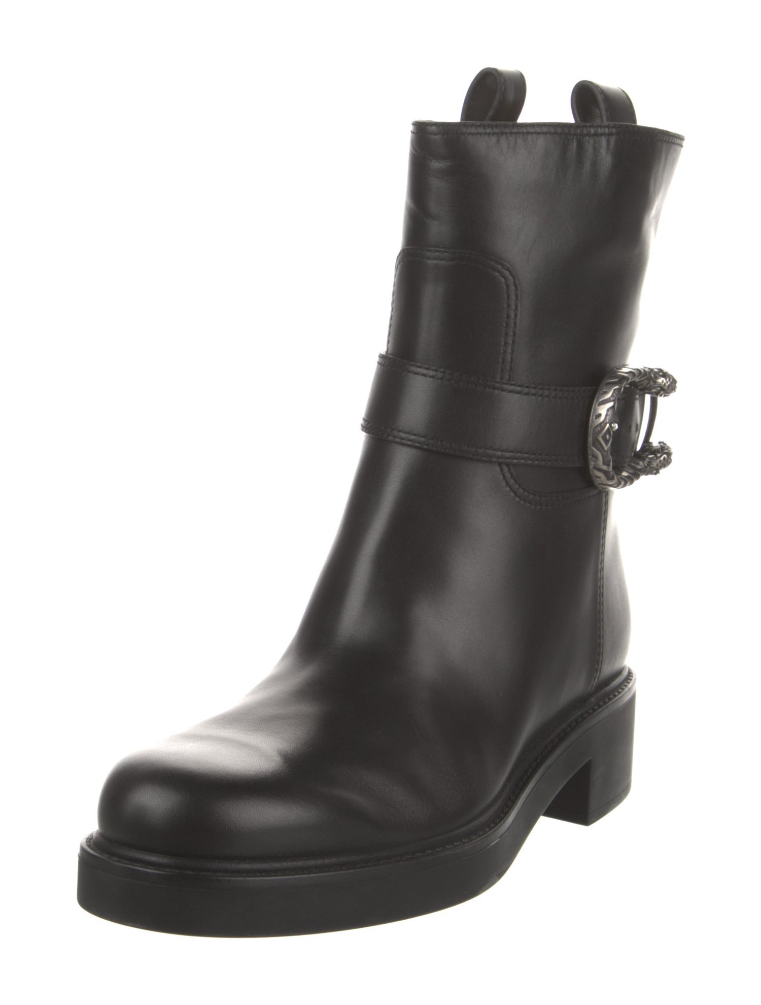 Gucci Bee Accent Leather Rain Boots