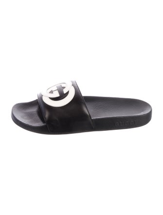 Gucci Interlocking G Logo Leather Slides