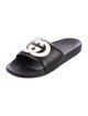 Gucci Interlocking G Logo Leather Slides