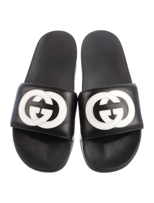 Gucci Interlocking G Logo Leather Slides