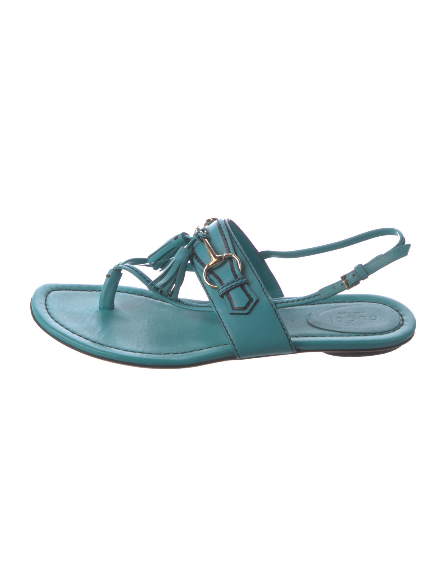 Gucci 1955 Horsebit Accent Leather Slingback Sandals