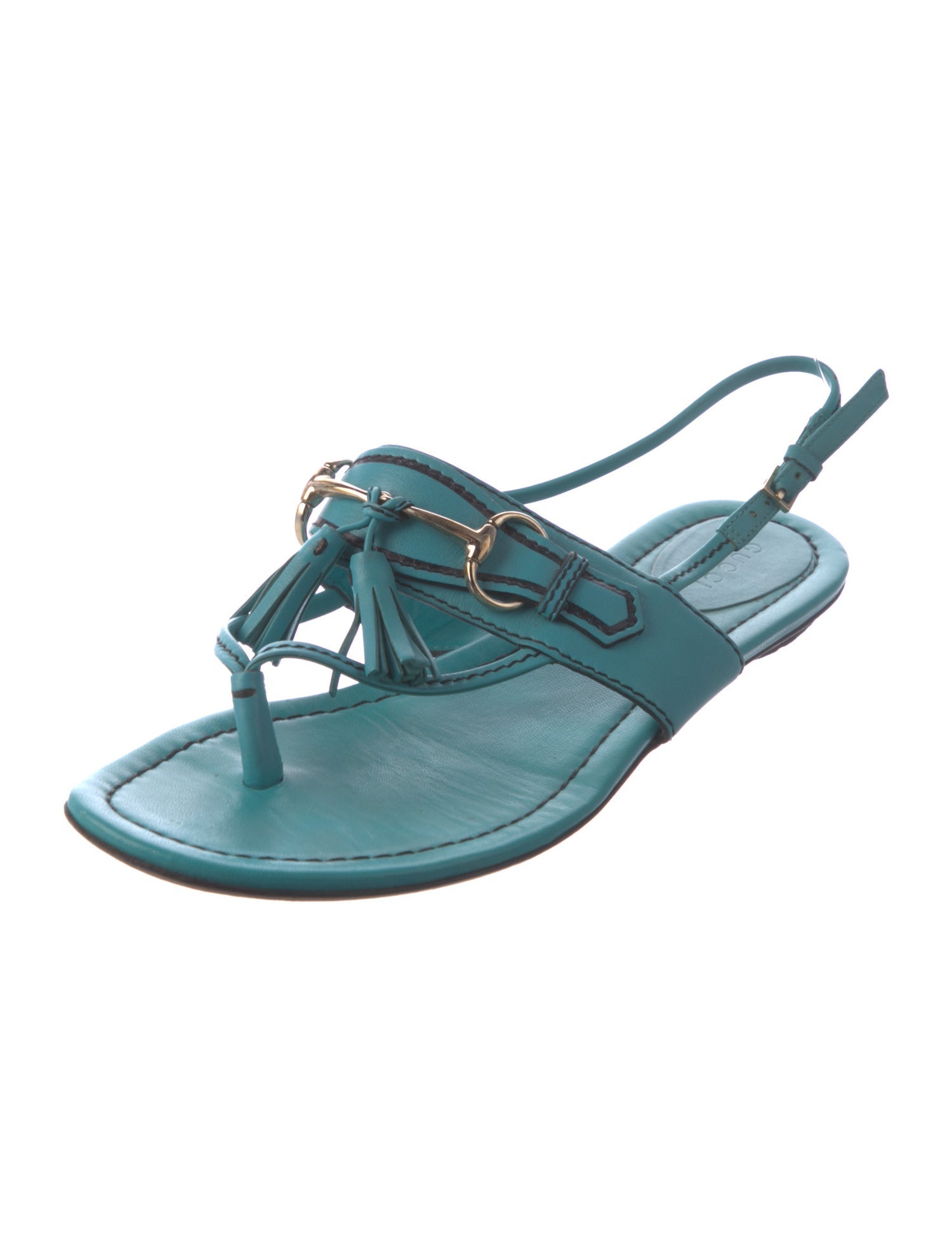 Gucci 1955 Horsebit Accent Leather Slingback Sandals