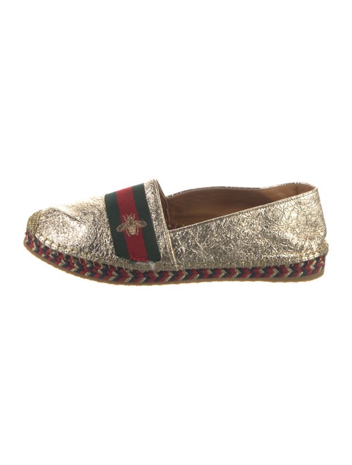 Gucci Web Accent Leather Espadrilles