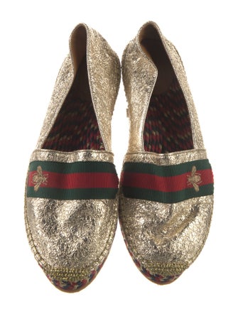 Gucci Web Accent Leather Espadrilles