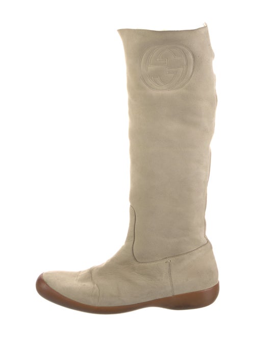 Gucci Interlocking G Logo Suede Riding Boots