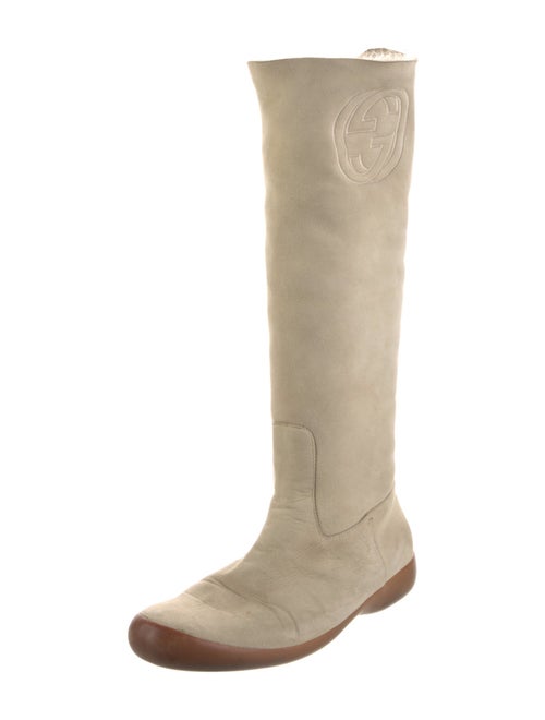 Gucci Interlocking G Logo Suede Riding Boots
