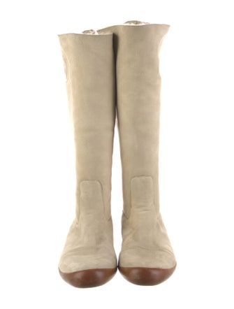 Gucci Interlocking G Logo Suede Riding Boots