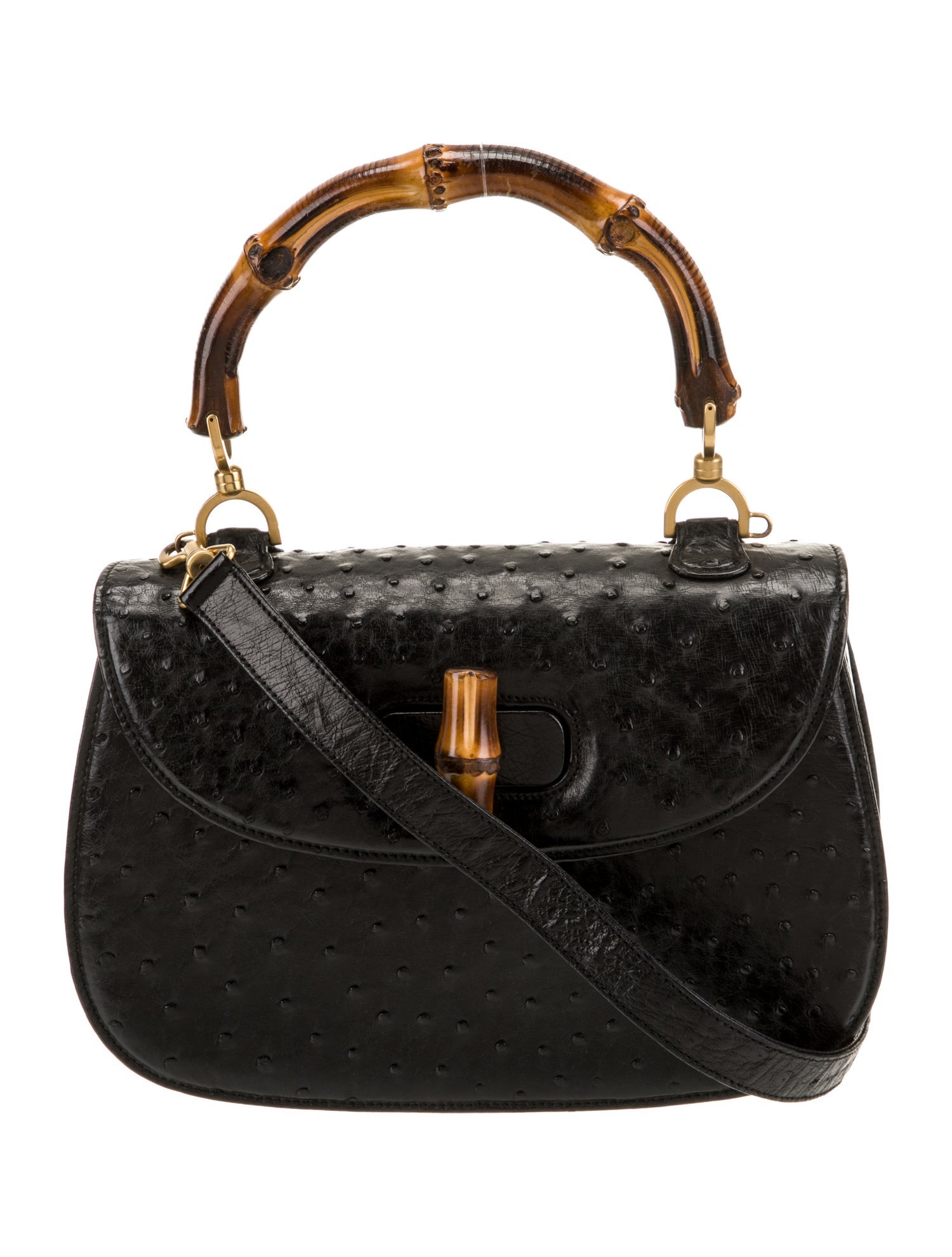 Gucci Ostrich Top Handle Bag