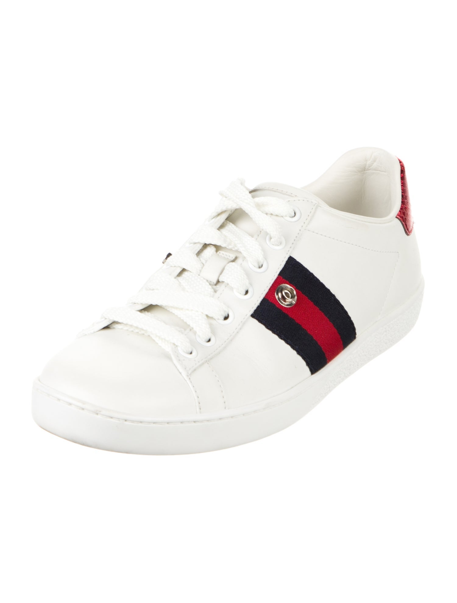 Gucci Sylvie Web Accent Leather Sneakers