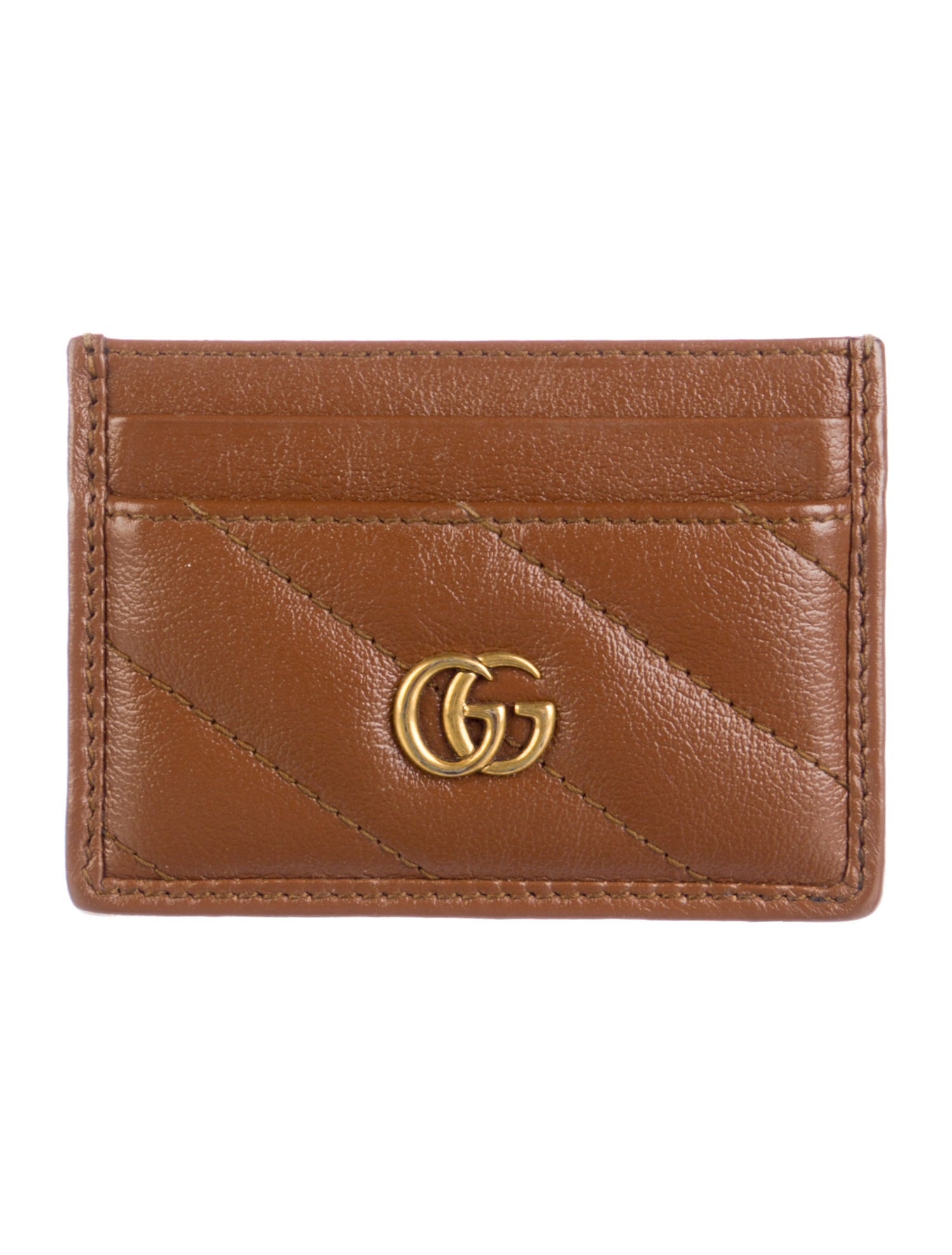Gucci GG Marmont Matelassé Card Case Double G Logo Wallet