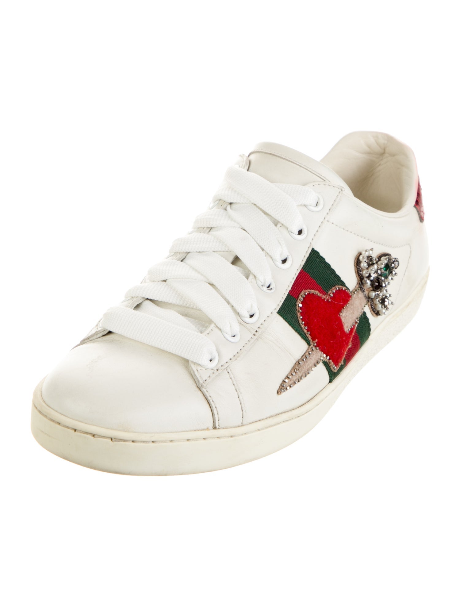 Gucci Web Accent Leather Sneakers