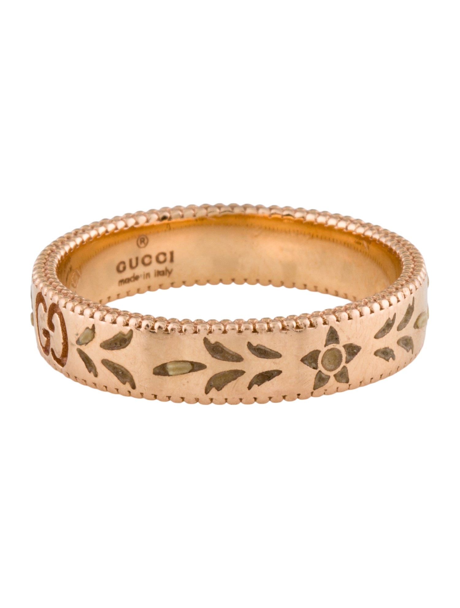 Gucci 18K Enamel Blossom Icon Band