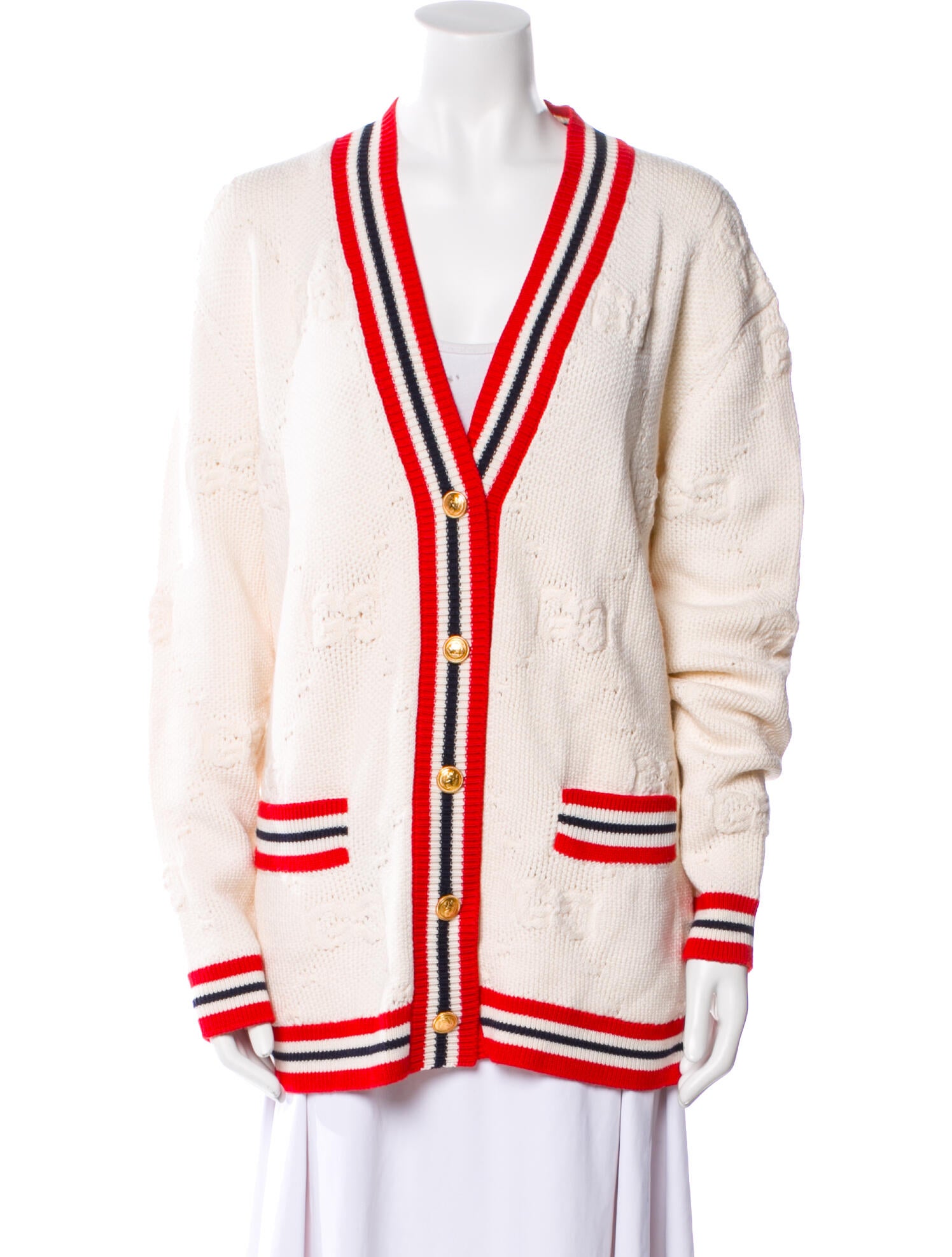 Gucci Striped V-Neck Sweater