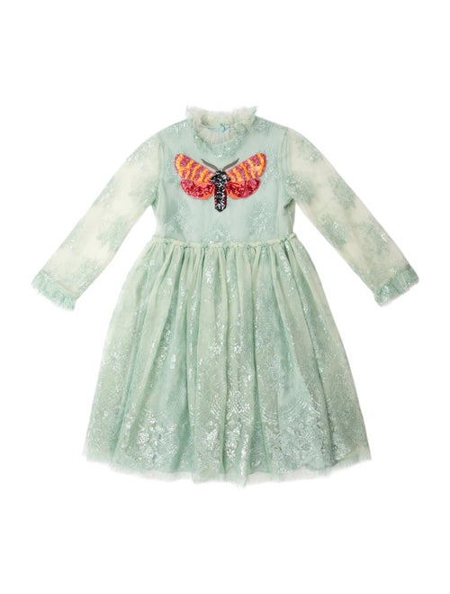 Gucci Girls' Long Sleeve Sequin Dress