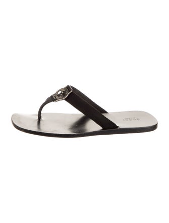 Gucci Interlocking G Logo T-Strap Sandals