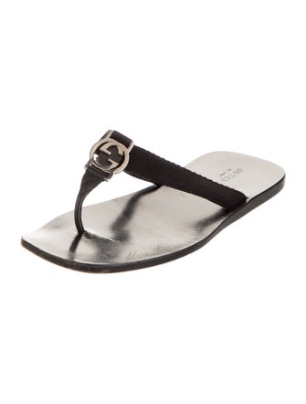 Gucci Interlocking G Logo T-Strap Sandals