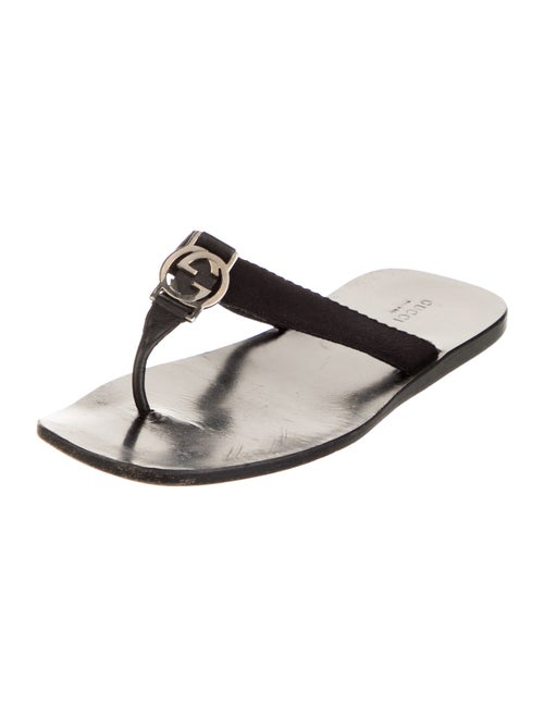 Gucci Interlocking G Logo T-Strap Sandals