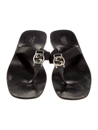Gucci Interlocking G Logo T-Strap Sandals