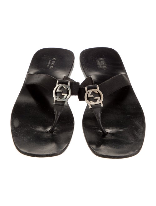 Gucci Interlocking G Logo T-Strap Sandals