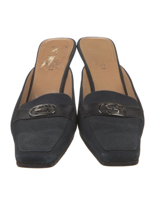 Gucci Interlocking G Logo Canvas Mules