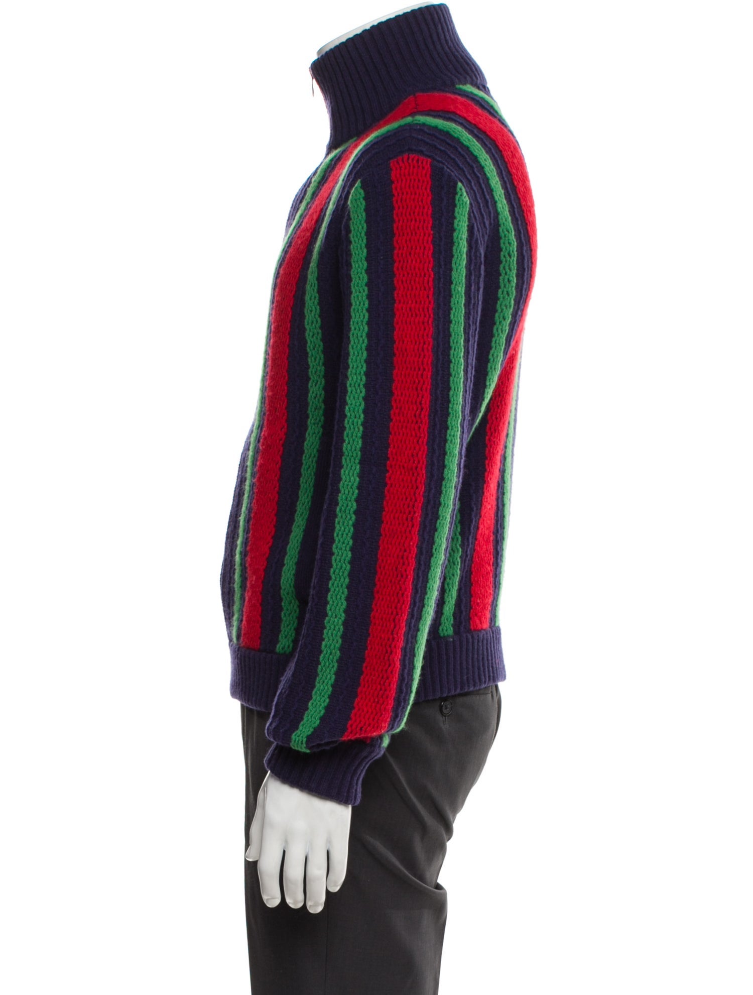 Gucci 2023 Striped Fine Wool Baseball Jacket Jacket