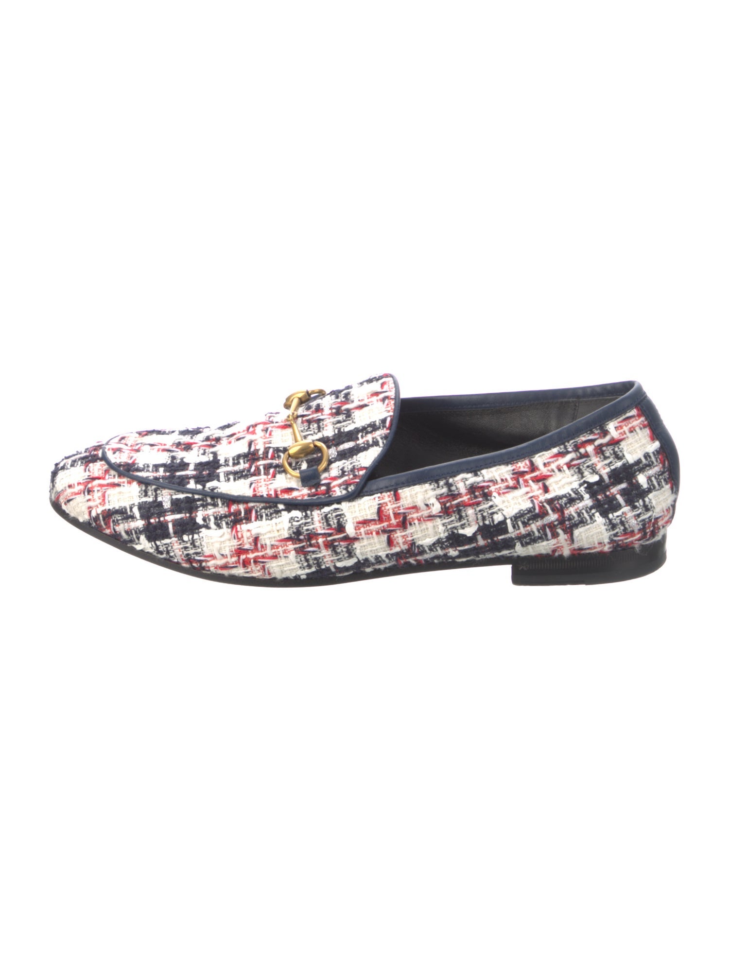 Gucci Horsebit Accent Tweed Loafers