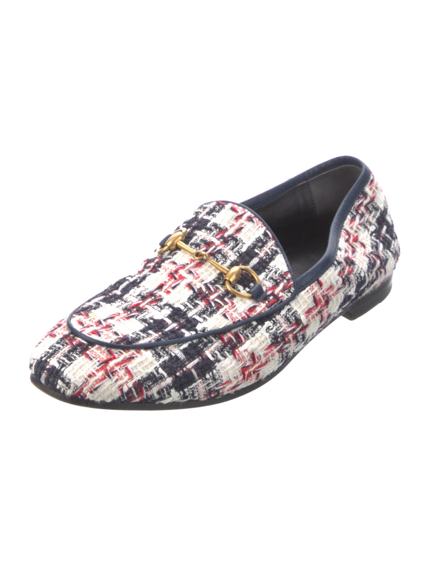 Gucci Horsebit Accent Tweed Loafers