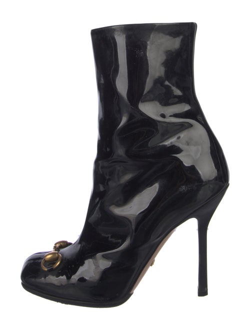 Gucci Horsebit Accent Patent Leather Boots