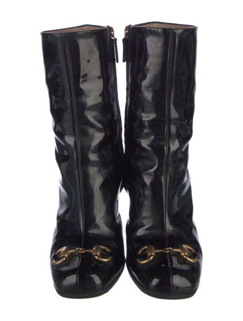 Gucci Horsebit Accent Patent Leather Boots