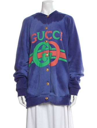 Gucci Graphic Print Scoop Neck Sweater
