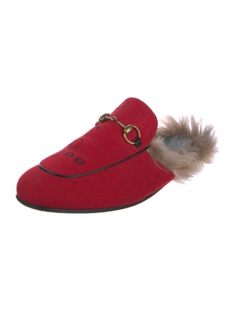 Gucci Horsebit Accent Velvet Slippers