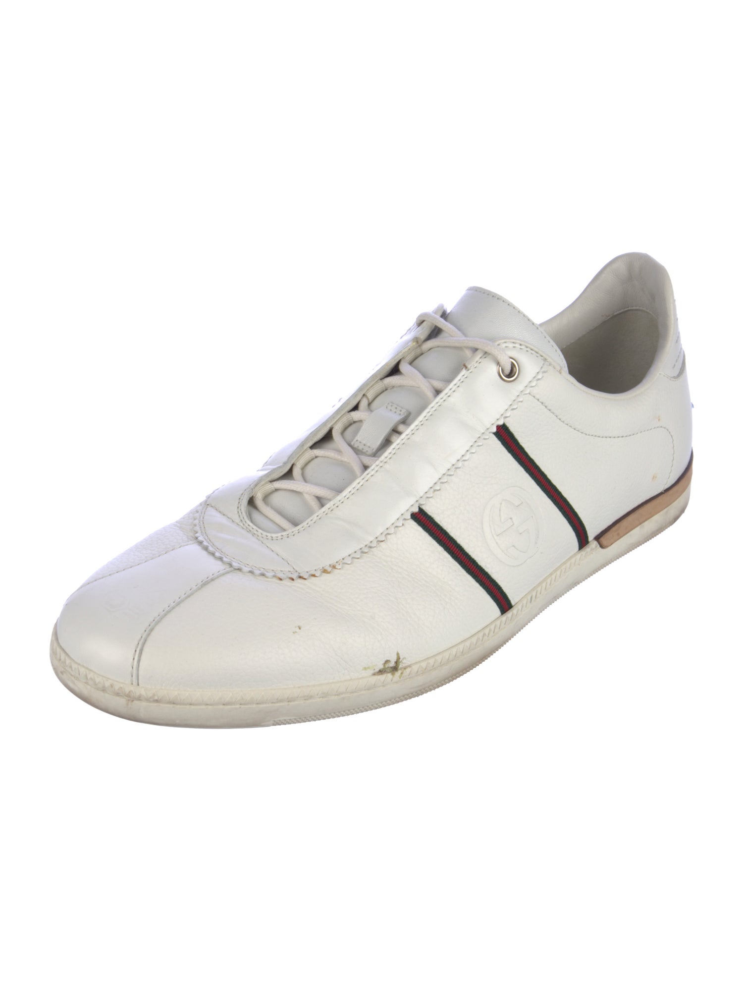 Gucci Web Accent Leather Sneakers