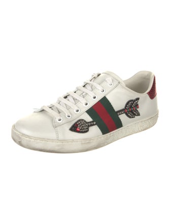 Gucci Web Accent Leather Sneakers