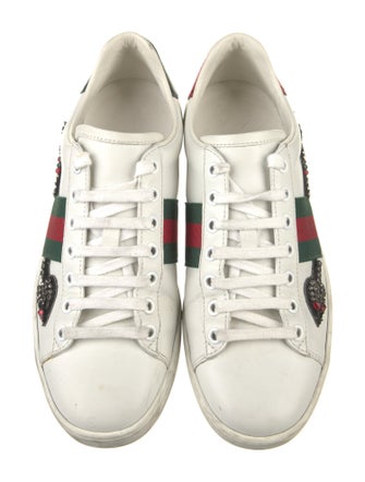 Gucci Web Accent Leather Sneakers
