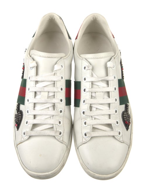 Gucci Web Accent Leather Sneakers