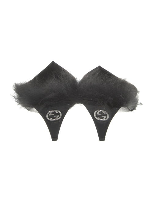 Gucci Horsebit Accent Faux Fur Slides