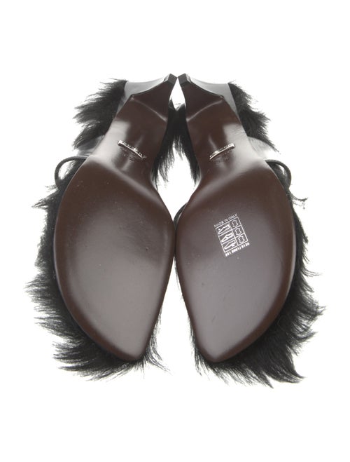 Gucci Horsebit Accent Faux Fur Slides