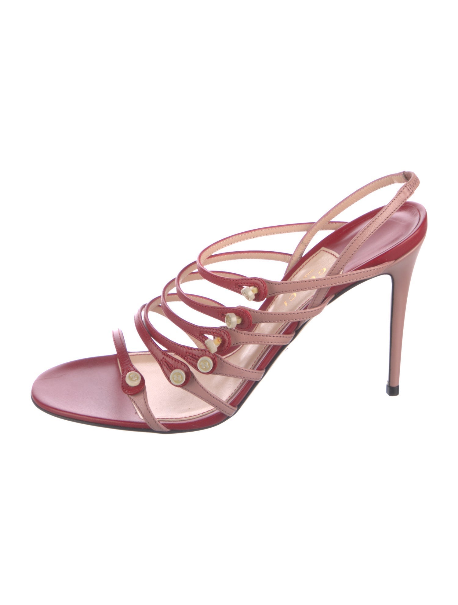 Gucci Interlocking G Logo Leather Slingback Sandals