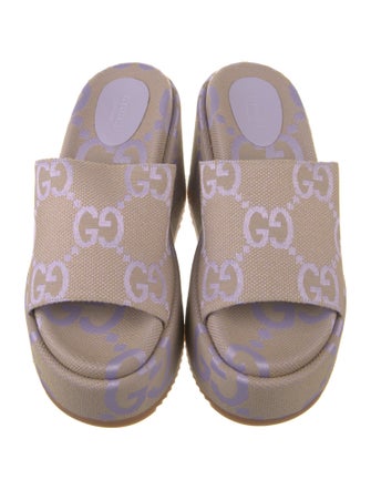 Gucci Canvas Printed Slides