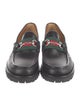 Gucci Web Accent Leather Loafers