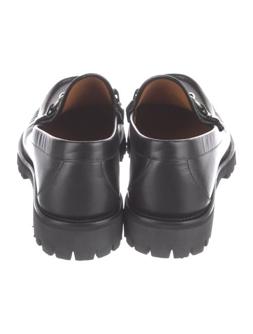 Gucci Web Accent Leather Loafers