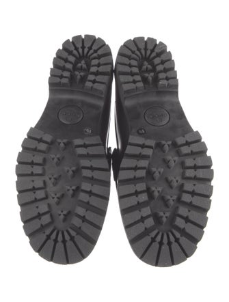 Gucci Web Accent Leather Loafers