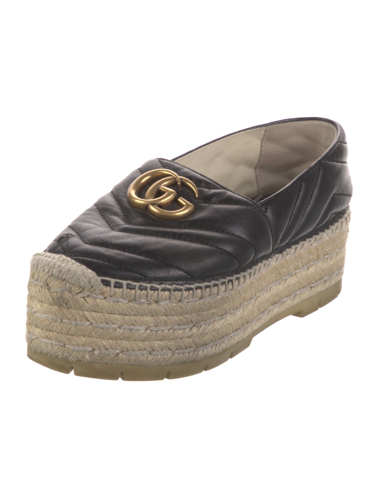 Gucci Quilted Pattern Leather Mules