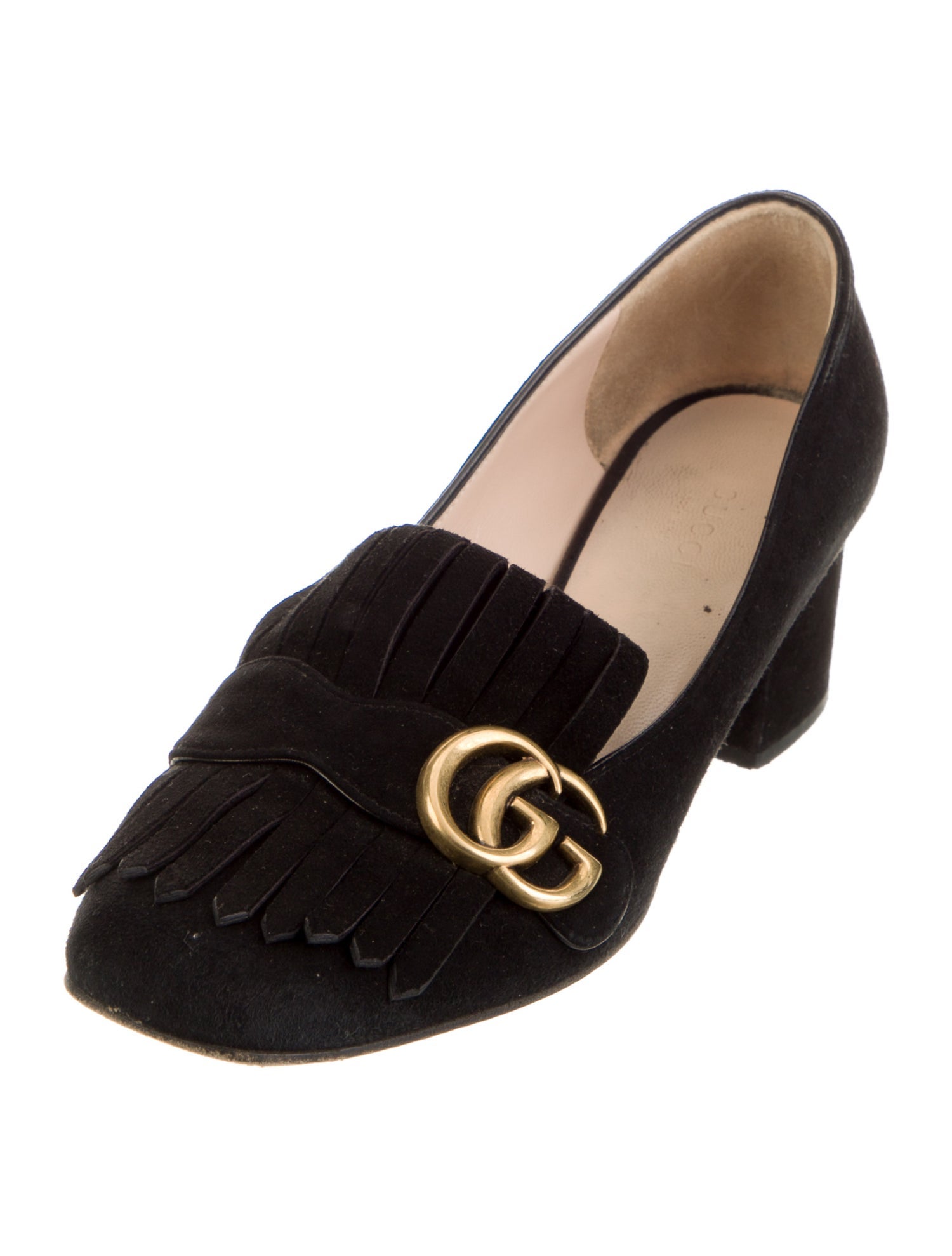 Gucci Double G Logo Suede Pumps