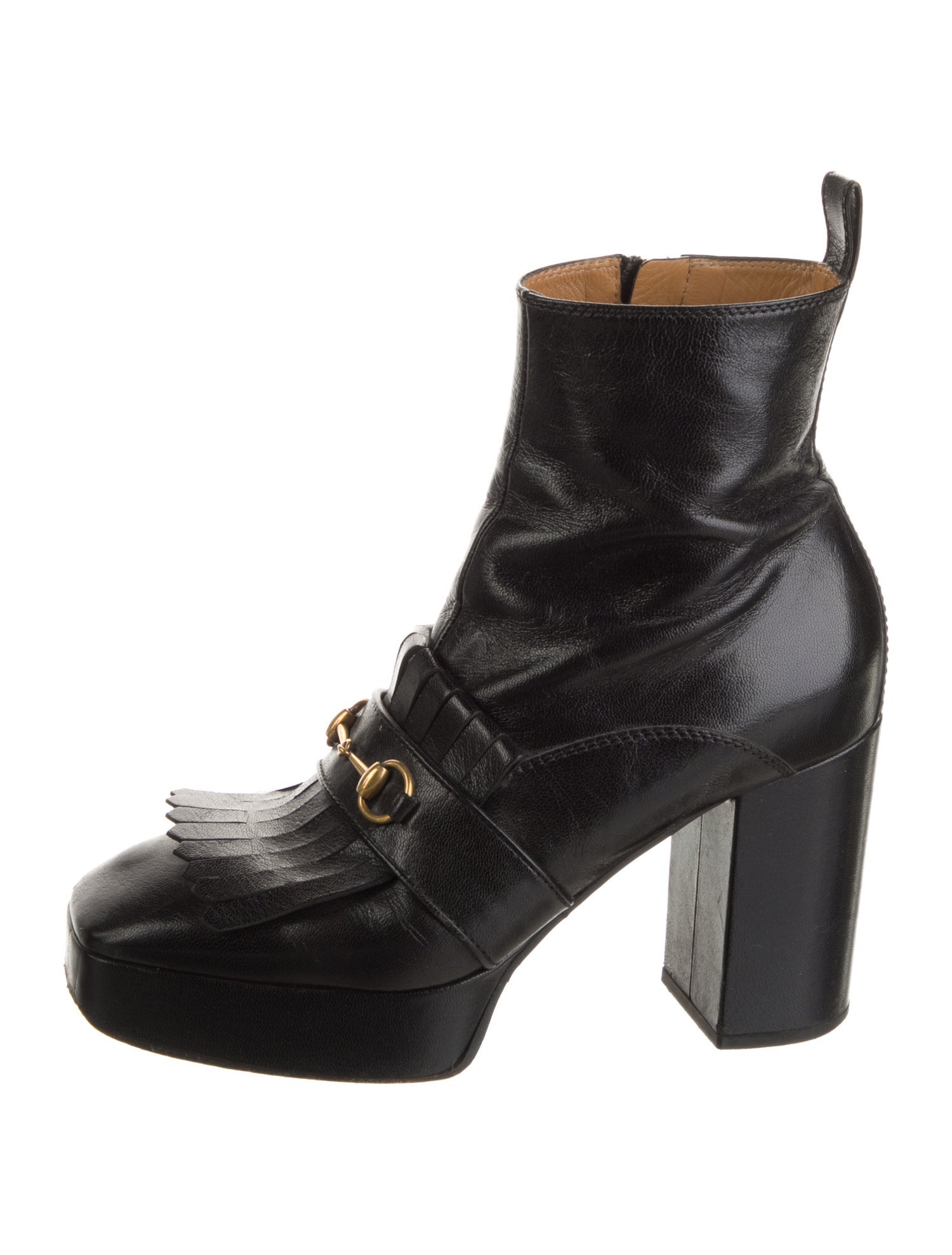 Gucci Horsebit Accent Leather Combat Boots